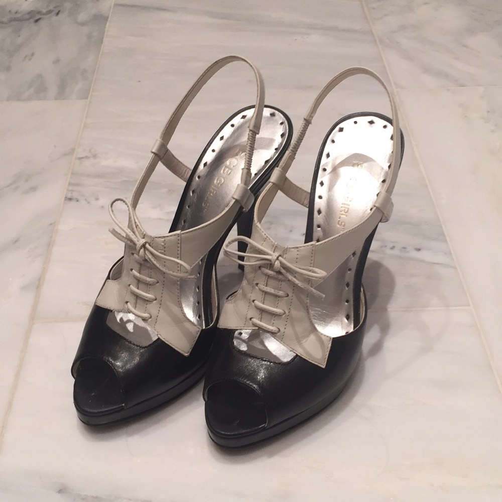 Bcbg tuxedo sling back pump